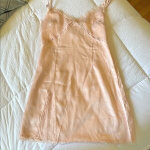 Elegant Peach Lace Slip Dress